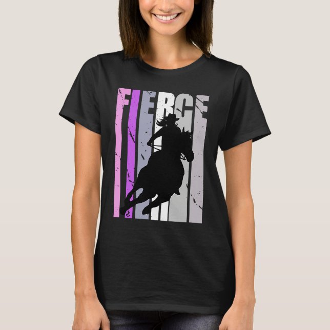 Barrel Racing Fierce Cowgirl Hat Western Girls Sou T-Shirt (Vorderseite)
