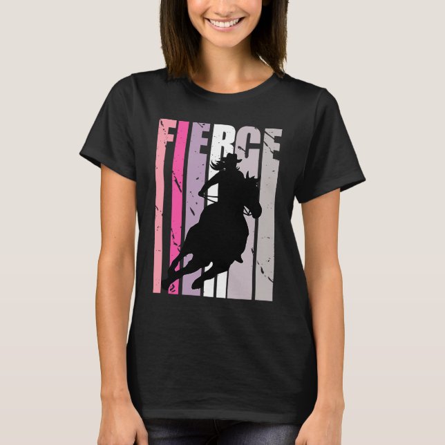 Barrel Racing Fierce Cowgirl Hat Western Theme Sou T-Shirt (Vorderseite)