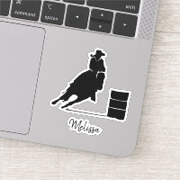 Barrel Racing Girl Black Silhouette Illustration