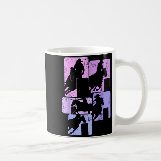 Barrel Racing Horse Barrel Racer Rodeo Cowgirl Wom Kaffeetasse (Rechts)