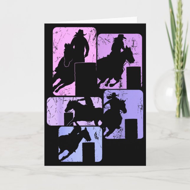 Barrel Racing Horse Barrel Racer Rodeo Cowgirl Wom Karte (Vorderseite)