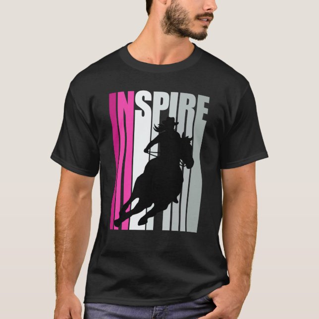 Barrel Racing Inspire Cowgirl Hat Western Theme So T-Shirt (Vorderseite)