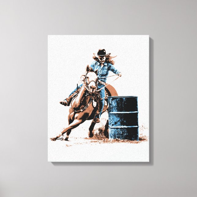 Barrel Racing Leinwanddruck (Vorderseite)