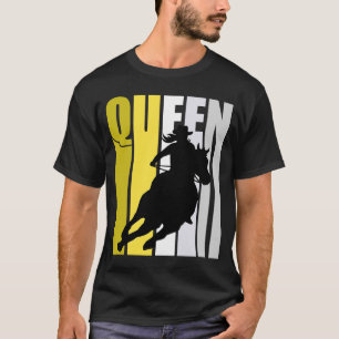 Barrel Racing Queen Rodeo Women Cowgirls Retro Yel T-Shirt