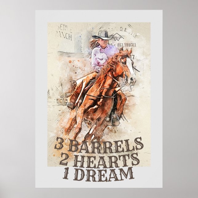Barrel Racing Quote Poster (Vorne)