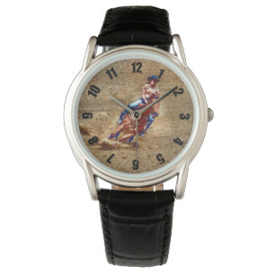 Barrel-Racing Rodeo Cowgirl Design Armbanduhr