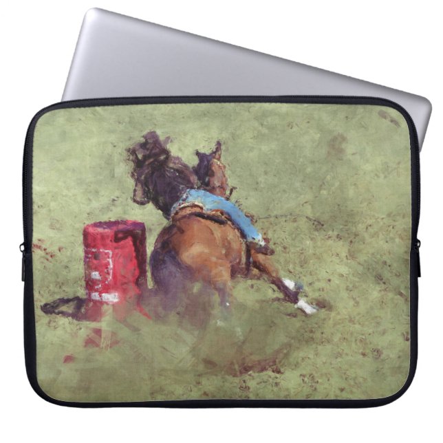 Barrel-Racing Rodeo Cowgirl Designer #Gift Laptopschutzhülle (Vorderseite)