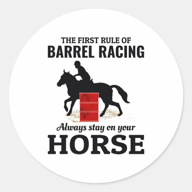 Barrel Racing Rodeo Reiten Funny Runder Aufkleber (Vorderseite)
