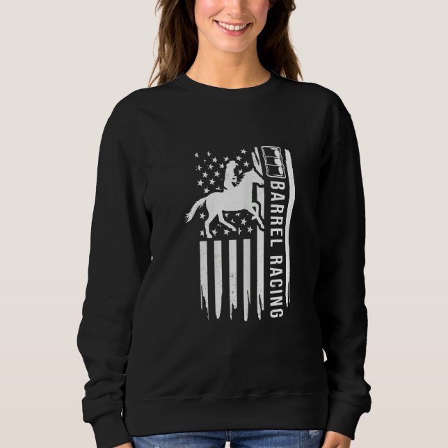 Barrel racing US flag graphic concept Sweatshirt (Vorderseite)