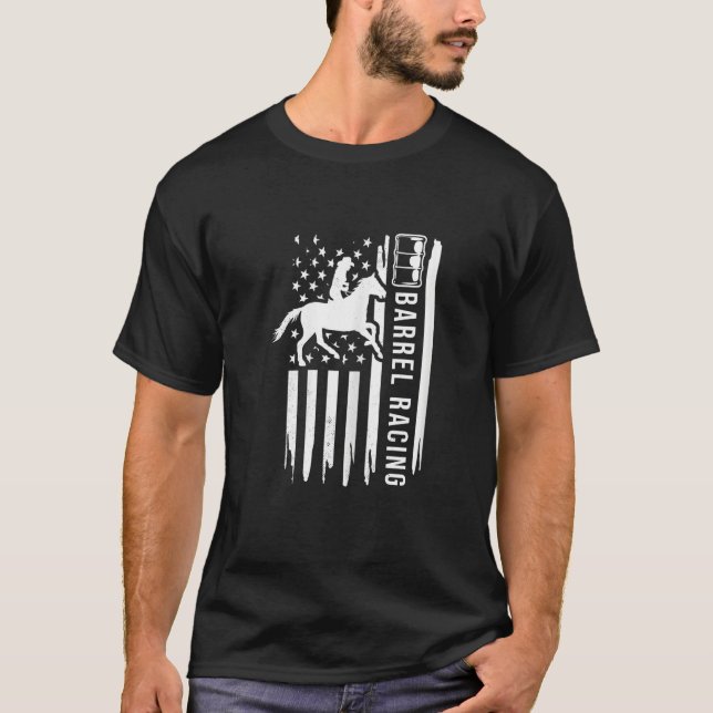 Barrel racing US flag graphic concept T-Shirt (Vorderseite)