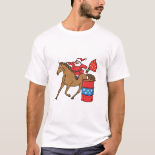 Barrel Racing Weihnachten auf Barrel Pferd T-Shirt