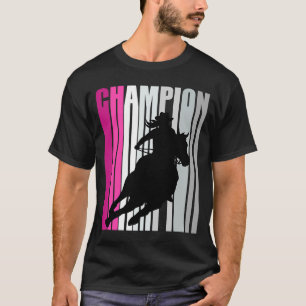 Barrel Racion Champion Reitsport Rosa Retro Kuh T-Shirt