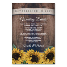 Barrel Vintag Sunflower Wedding Cards