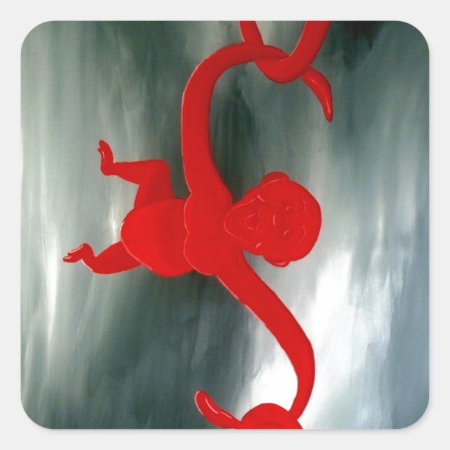 Barrel voller Affenspass Quadratischer Aufkleber (Vorderseite)