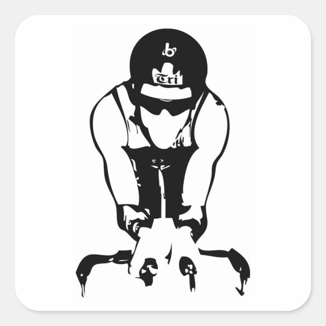 Barrel X Triathlon Biker Typ Quadratischer Aufkleber (Vorderseite)