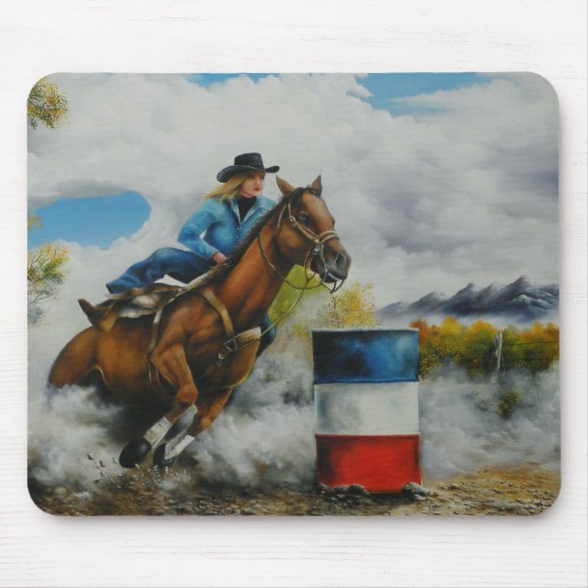 Barrell-Racer-Malerei auf individuell anpassbare P Mousepad (Vorne)
