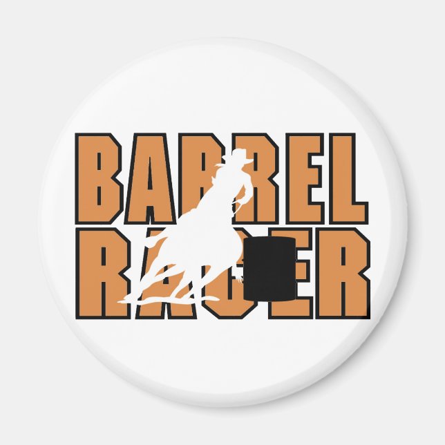 Barrell Racer T - Shirt und Geschenke. Magnet (Vorne)