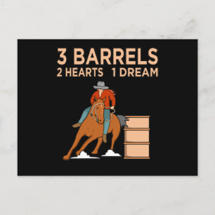 Barrels Hearts Racing Barrel Racer Pferde Ra Ankündigungspostkarte