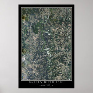 Barren River Lake Kentucky Satellite Poster Karte