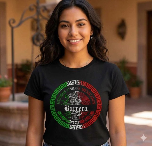 Barrera Nachname Mexiko Emblem Shirt (Barrera Last Name T-shirt)