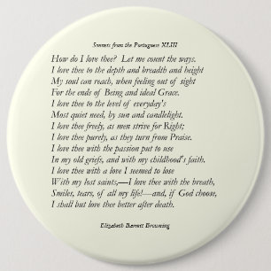 Barrett Browning - Sonnets aus Portugal 43 Button