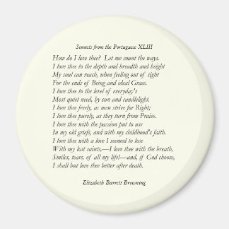 Barrett Browning - Sonnets aus Portugal 43 Magnet