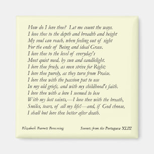 Barrett Browning - Sonnets aus Portugal #43 Magnet