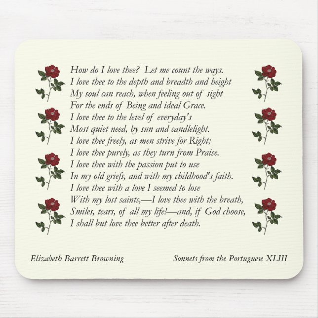 Barrett Browning - Sonnets aus Portugal 43 Mousepad (Vorne)