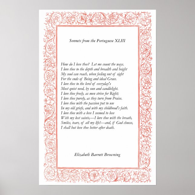 Barrett Browning - Sonnets aus Portugal 43 Poster (Vorne)