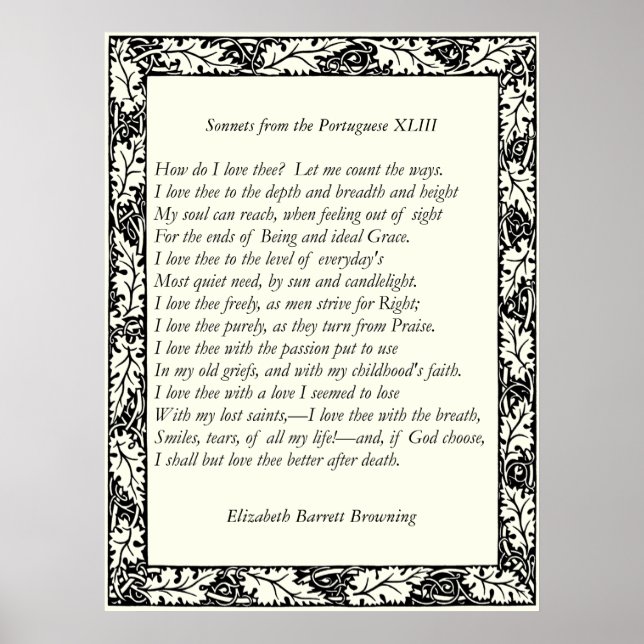 Barrett Browning - Sonnets aus Portugal 43 Poster (Vorne)