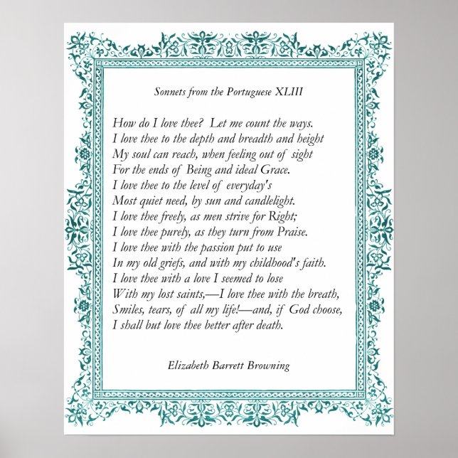 Barrett Browning - Sonnets aus Portugal 43 Poster (Vorne)