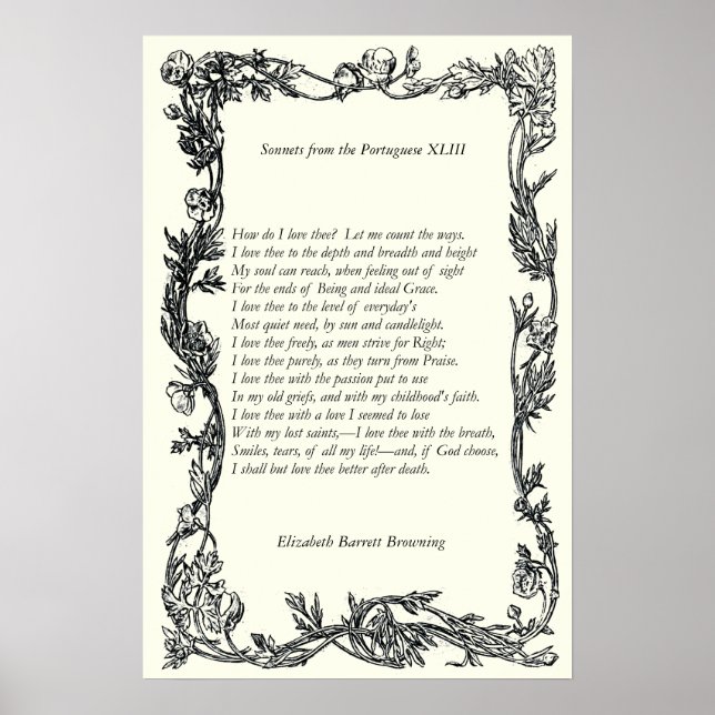 Barrett Browning - Sonnets aus Portugal 43 Poster (Vorne)