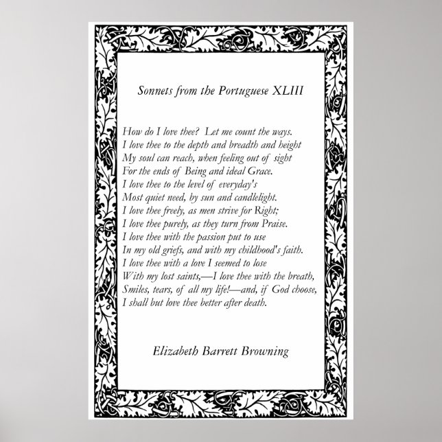 Barrett Browning - Sonnets aus Portugal 43 Poster (Vorne)