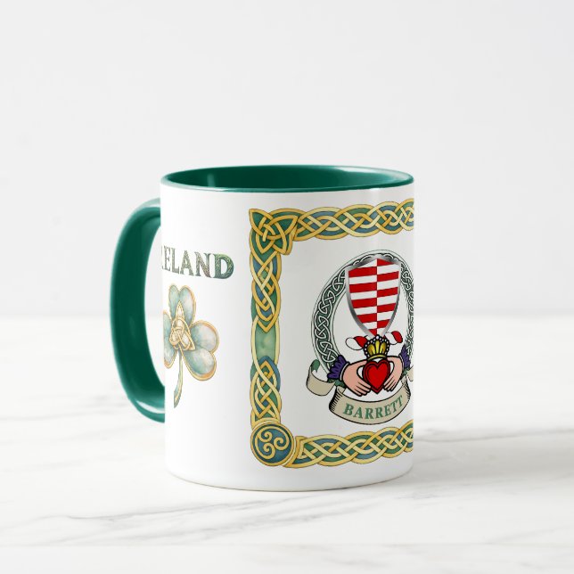 Barrett Claddagh Irish Shield Mug Tasse (Vorderseite Links)