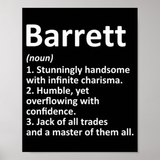 Barrett Definition Personalisierter Name Lustig Poster