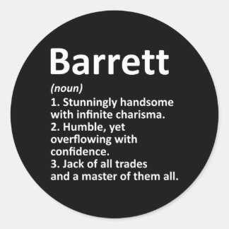 Barrett Definition Personalisierter Name Lustig Runder Aufkleber