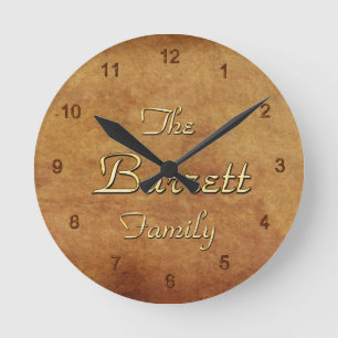 BARRETT Family Clan Reunion Custom Designed Clock Runde Wanduhr