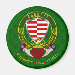 Barrett Irish Shield & Claddagh Magnet