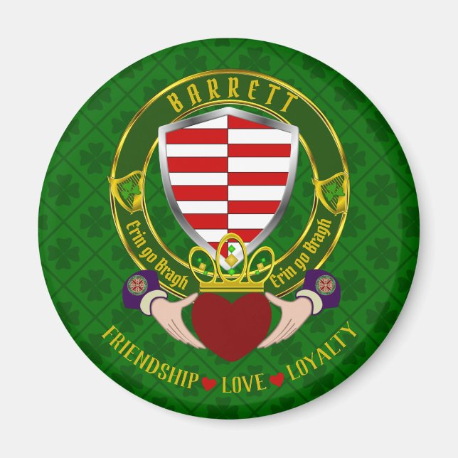 Barrett Irish Shield & Claddagh Magnet (Vorne)