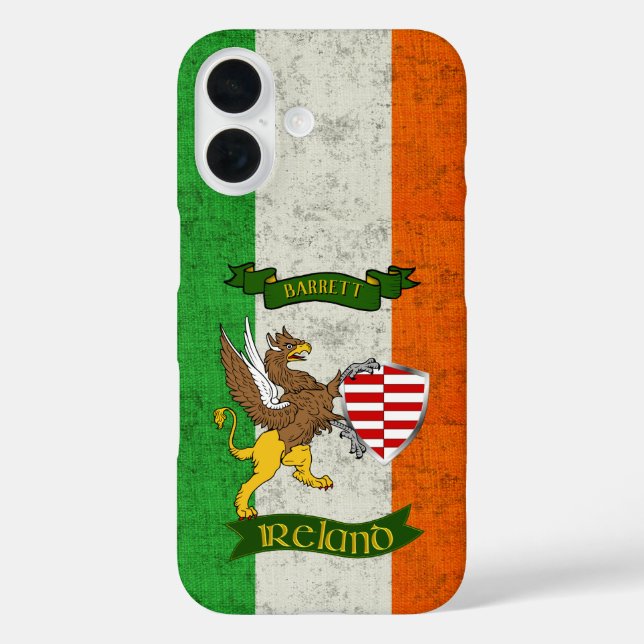 Barrett Irish Shield & Griffin Personalisiert Case-Mate iPhone Hülle (Rückseite)