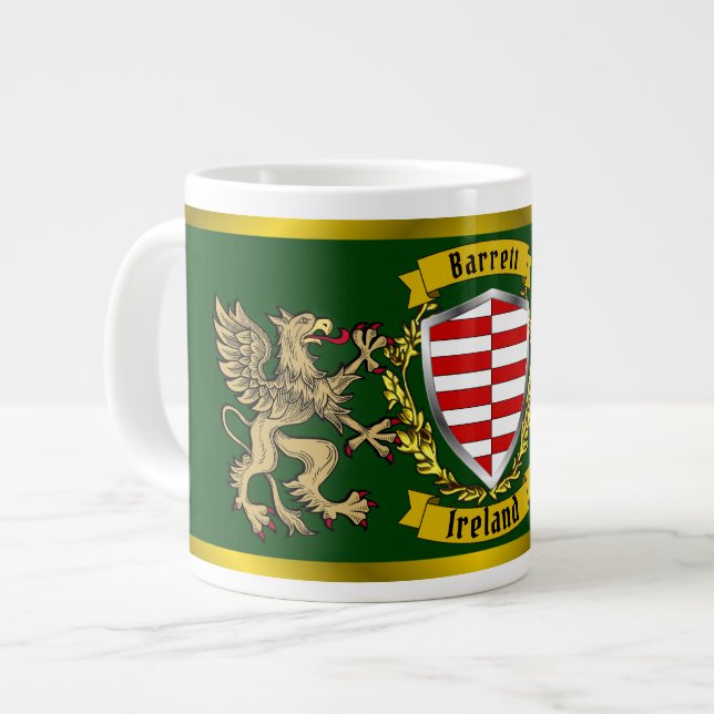Barrett Irish Shield & Griffins Jumbo-Tasse (Vorderseite Links)
