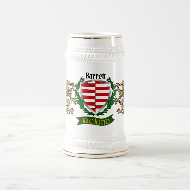 Barrett Irish Shield Personalisiert Bierglas (Mittel)