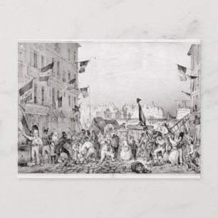 Barricade an der Rue Dauphine Postkarte