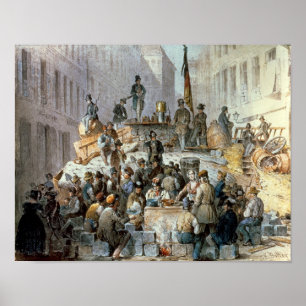 Barricades in Marzstrasse, Wien, 1848 Poster