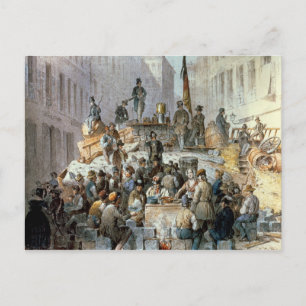 Barricades in Marzstrasse, Wien, 1848 Postkarte