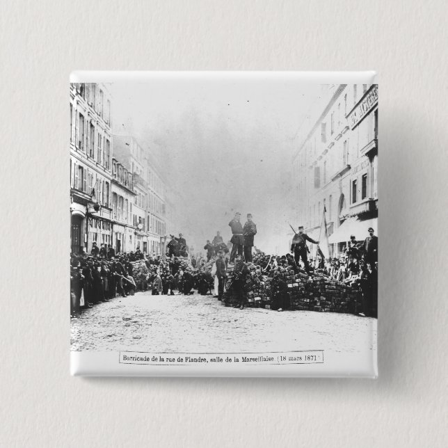 Barrikade in der Rue de Flandre Button (Vorderseite)