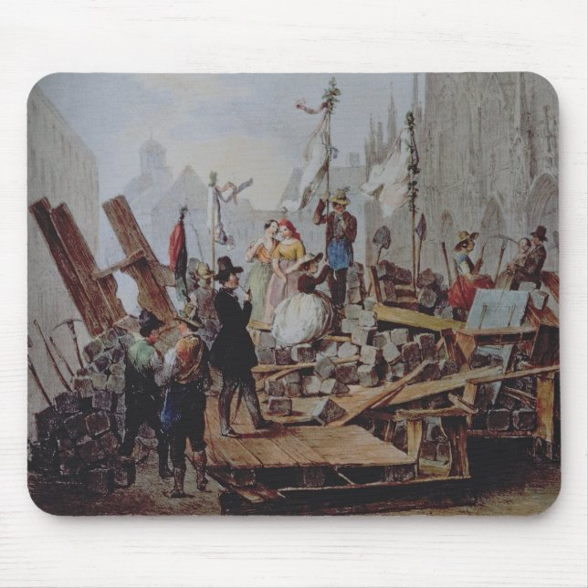 Barrikaden im Stephansplatz, Wien, 1848 Mousepad (Vorne)