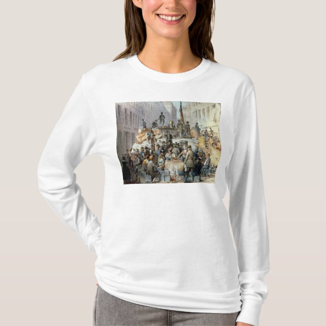 Barrikaden in Marzstrasse, Wien, 1848 T-Shirt (Vorderseite)