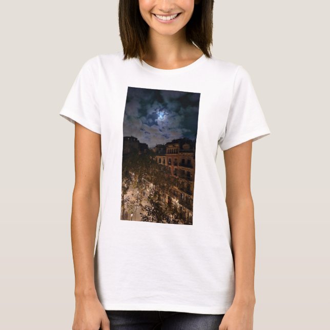 Barrio Gotic, El Geboren Barcelona Straße Szene T-Shirt (Vorderseite)