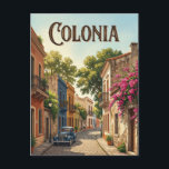 Barrio Histórico Postkarte<br><div class="desc">The Barrio Histórico of Colonia del Sacramento is a UNESCO World Heritage site known for its cobblestone streets and fusion of Portuguese and Spanish colonial architecture. This charming district feels like a step back in time, featuring colorful houses draped in flowering bougainvillea and vintage cars parked along the narrow alleys....</div>